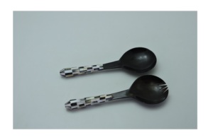 Vente en gros de couverts à salade en corne de buffle de qualité supérieure Lot de 2 cuillères de service d'ustensiles de cuisine de qualité supérieure pour les fêtes en provenance d'Inde - Product Image 5