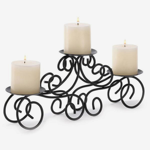 3 Arm Metal Candle Stand <b>Candelabra</b> - Product Image 3