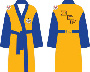 Bata de Satén Bordada de la Hermandad Sigma Gamma Rho para Mujer |   Pijamas de Seda de Poliéster Sublimados para Mujer de la Hermandad SGRho, Ropa de Dormir - Product Image 3