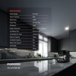 เครื่องทำน้ำแข็งทรงกลมสไตล์ porodo - Product Image 3