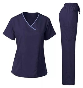 High Quality 2024 <b>Scrub</b> Sets Pattern Medical <b>Scrub</b> Uniforms Women's Custom <b>Plus</b> <b>Size</b> Nurse Hospital Uniforms Knitted Fabric - Product Image 1