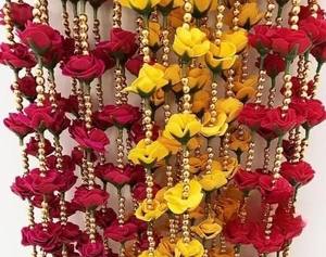 Cadena de flores rosas Holi Diwali decoración de boda guirnalda Floral Artificial fiesta Festival evento decoración Idea telón de fondo foto Prop - Product Image 6