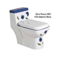 WC monobloc de qualité supérieure au design moderne 103 en céramique blanche, fixation murale ou au sol avec siphon P, double chasse d'eau