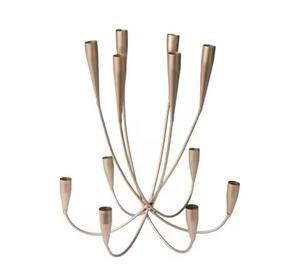 Candelabro de 9 brazos de Metal con acabado dorado de alta calidad, centro de mesa decorativo de lujo para boda, evento, fiesta, decoración del hogar - Product Image 6