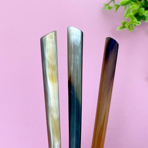 Épingles à cheveux en corne de buffle polie pour femmes, bâton de coiffure en corne de bœuf, accessoire naturel - Product Image 3