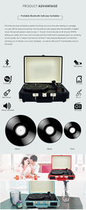 Tocadiscos de Vinilo de 3 Velocidades <span class=keywords><strong>con</strong></span> <span class=keywords><strong>Bluetooth</strong></span>, Reproductor de Vinilo Portátil de Alta Calidad <span class=keywords><strong>con</strong></span> Aguja Technics - Product Image 6