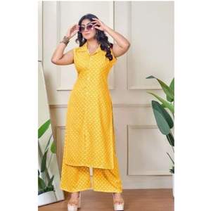 Tenue Kurti tendance sans manches avec imprimé Inbox pour femmes, idéale pour les réceptions de mariage et les célébrations festives - Product Image 6
