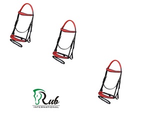 Cabellera Anatómica de Doma de Cuero Auténtico, Brida de Filete, Forro de Piel de Becerro Roja, Corona Mono Ligera, Cómoda Ecuestre, Venta Al por Mayor - Product Image 2