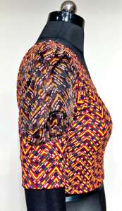 Blusa formal modesta de verano con patrón abierto frontal de nudo hermoso moderno Top listo para usar con estampado de seda bordado suave - Product Image 6