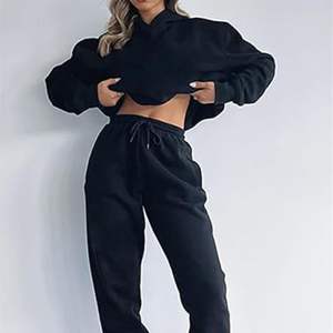 ชุดเสื้อนอก2ชิ้นโอเวอร์ไซส์ของผู้ชายมีฮู้ดเปิดไหล่พร้อมกางเกงวอร์มกางเกงวิ่งออกกำลังกายระบายอากาศได้ดี - Product Image 4