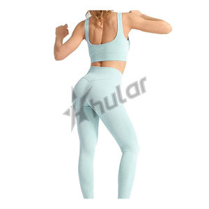 <b>Women's</b> Seamless Gym Fitness Yoga Set Long Sleeve Sports Jacket & <b>Short</b> <b>Leggings</b> with Embroidered Solid Pattern for Workouts - Product Image 2