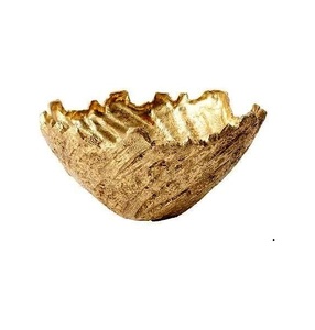 Round Fruit Bowl Golden Shinny Table Top High Quality Home Decor Decorative Hammered Design <b>Large</b> Wedding Bowl - Product Image 2