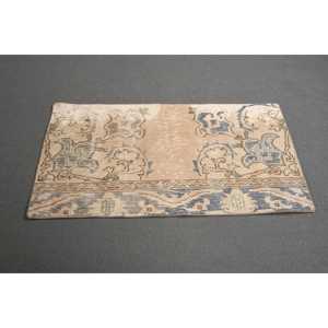 Alfombra Turca Vintage, Alfombra Pequeña de 2.1x3.9 pies, Alfombra con Estampado Animal Azul - Product Image 1