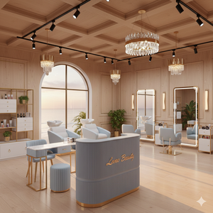 Espejo de Salón Moderno de Madera, Lavabo Versátil para Lavado de Cabello, Estaciones de Belleza/Barbería para Uso en Centros Comerciales y Gimnasios - Product Image 4