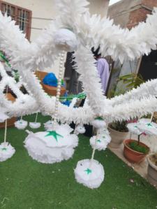 ผ้าคลุมหน้าเจ้าสาว Phoolo ki chador แบบดั้งเดิมดอกมะลิ dezi ดอกไม้ชายแดนภาคใต้ของงานแต่งงาน nikkah - Product Image 4