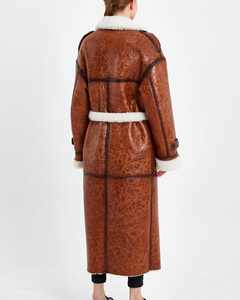 เสื้อแจ็คเก็ตหนังแกะแท้สำหรับผู้หญิงเสื้อโค้ทฤดูหนาวขนยาวและระบายอากาศได้ดี - Product Image 2