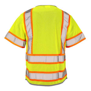 High Visibility Zipper Reflective Security Construction Vest Casual Short Sleeve Multi-Pocket Traffic Road Casual Outer Wear - Product Image 6