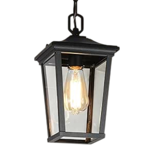 Modern Black Hanging Lighting Easy <b>Ceiling</b> Installation <b>Square</b> Adjustable Height <b>Light</b> Premium Iron Metal Lantern For Home Decor - Product Image 4
