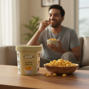 Glee Impex Spicy <b>Jalapeno</b> Makhana (Fox Nuts) 30g Gluten-Free High Protein Eco Paper Box - Product Image 3