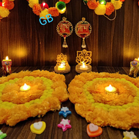 Rangkaian Bunga Marigold Emas Mewah untuk Pernikahan, Festival Rangoli, Dekorasi Rumah Unik, Halloween, Hari Ibu, Hari Ayah