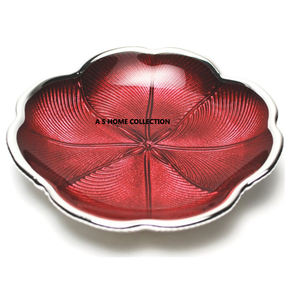 Bandeja decorativa Forma de hoja de metal de aluminio Bandeja de servicio de color plateado Artículo de tendencia Cena romántica Fiesta usada - Product Image 6