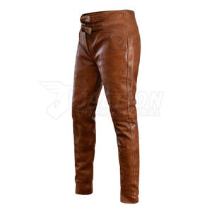 Pantalones de cuero ligeros de alta calidad para hombre, último diseño, estilo informal, logotipo personalizable, tela de lona de cintura media al por mayor - Product Image 5