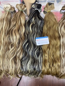 Extensiones de cabello de trama de máquina Remy de onda Natural de doble estiramiento 100% máquina de costura de cabello humano de Vietnam de trama Doble - Product Image 2