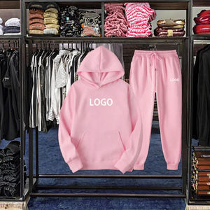 Ensemble survêtement pour homme, sweat-shirt et pantalon de survêtement surdimensionnés, couleur unie, polaire, décontracté, sport, streetwear, sur mesure, ODM, vente en gros - Product Image 2