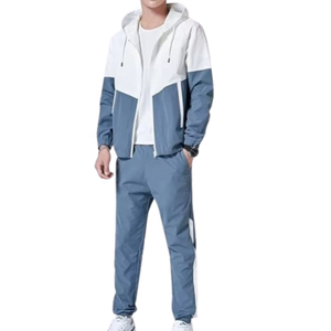 Conjunto Deportivo de 2 Piezas para Hombre - Chaqueta Cortavientos Retro con Capucha y Pantalones Deportivos, Pantalones Cargo, Trajes Deportivos Unisex, Chaqueta y Pantalones Deportivos - Product Image 2