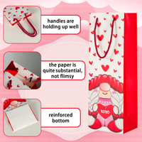 Bolsas de Regalo de Papel para Vino sin Marca para el Día de San Valentín, con Asas de Cuerda, Estampado de Corazón, Impresión Digital, Hechas en China, para Botellas de Champán