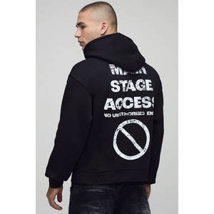 Sudadera con capucha unisex de gran tamaño con diseño de hombro caído tela pesada gráficos de impresión de soplo personalizados y estilo streetwear - Product Image 4