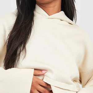 Ropa de calle con logotipo personalizado para mujer, Sudadera con capucha de corte Regular, pulóver, sudadera de gimnasio, conjunto de chándal informal de invierno, Logo de talla grande 100% algodón - Product Image 6