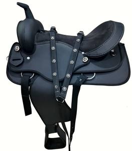Selle de cheval synthétique en Cordura légère, selle western durable avec arbre en bois, matériau en cuir - Product Image 1