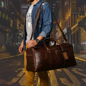 กระเป๋าเดินทางสำหรับผู้หญิงแบบทันสมัยมีสไตล์กระเป๋า100% ผ้าฝ้ายสีสดใสอุปกรณ์กีฬาหนังแท้ซิปเพรียวบาง - Product Image 3