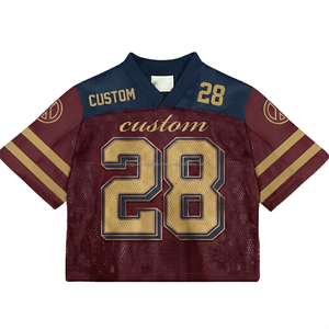 Maillot de football américain surdimensionné avec logo personnalisé, tenue d'équipe, tissu en maille de haute qualité, vente en gros de maillots en maille perforée - Product Image 2