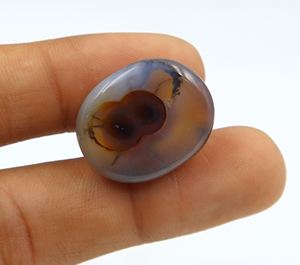 พลอยอาเกตทรงหลังเบี้ยตาธรรมชาติ24X19X7MM เรียบทรงรีสำหรับทำเครื่องประดับ - Product Image 3