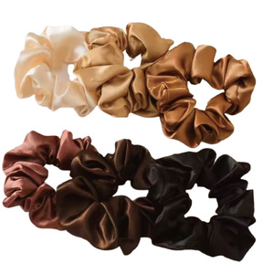 Scrunchies et bandeaux en soie de mûrier 100% pure de 22 mm avec logo personnalisé, attaches pour cheveux, porte-queue de cheval doux pour la peau pour femmes et enfants - Product Image 1