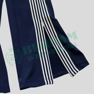 Custom Men's Oversized Baggy Straight Leg <b>Flared</b> <b>Sweatpants</b> Light Wash Side Striped Outdoor Casual 100% cotton - Product Image 5