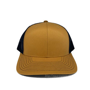 Casquette de camionneur en maille noire caramel, design ajustable, mode unique et confortable pour adulte, fabriquée par Injae Vina Factory - Product Image 1