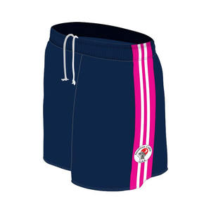 Short tendance taille moyenne avec logo personnalisé pour hommes et femmes en polyester noir solide avec design tricoté par sublimation Service OEM - Product Image 2