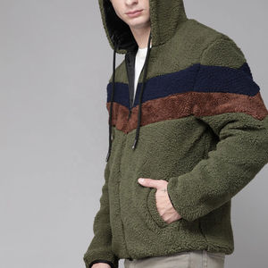 Customized Logo Printed Solid Color Men <b>Sherpa</b> <b>Hoodies</b> Hooded Knitted Nonwoven Autumn Breathable Pocket - Product Image 1