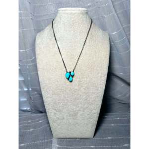 Kingman Turquoise & Sterling Silver Necklace Navajo-<b>Crafted</b> Cultural Collectible Jewelry One-of-a-Kind Piece - Product Image 3