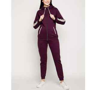 Chándal de gimnasio personalizado para mujer 2024, hecho en fábrica, forro polar transpirable, bolsillos con cremallera completa, bordado de Color sólido, recién llegado, suelto - Product Image 2