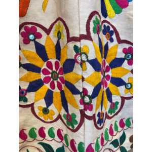 Abrigo Vintage para Mujer, Modelo M, 100% Algodón, Decoración Bordada con Rayas de Pavo Real, Tejido Transpirable para Otoño e Invierno - Product Image 3