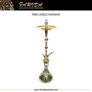 Farida Dos niveles Shisha Hookah Juego de latón macizo de lujo Vidrio de calidad superior con técnicas de laca de diseño tradicional-Venta al por mayor - Product Image 4
