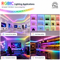 Tidak Ada Penurunan Tegangan 20 Meter 24V WS2811 RGBIC LED Strip 120leds/m Lampu Strip LED RGBIC Alamat LED Strip Kelas Komersial
