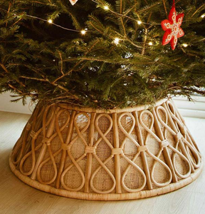 Recién llegado, falda de árbol de Navidad de ratán tejida a mano, Collar de árbol de mimbre Natural para decoración de vacaciones de granja de Vietnam - Product Image 5