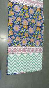 Mantel Rectangular de Algodón Puro con Estampado Floral Azul Tejido a Mano para Bodas Estilo Rústico, Uso Doméstico, Estilo Indio - Product Image 2