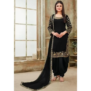 New-Beautiful-Long Kurta--with Patiyala Salwar for Party-wear-<b>dress</b> with Beautiful Applique Work for Party/ Wedding =2021 - Product Image 2