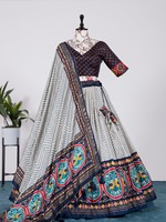 Patola imprimé de qualité indienne avec feuille de travail pour femmes Lehanga, Choli pour vêtements de mariage et de festival du fournisseur indien